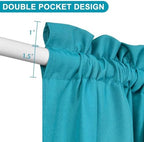 Hiasan French Door Curtains Privacy, Turquoise, 24W x 40L, 1 Panel - Image 3