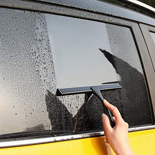 HIWARE All-Purpose Shower Squeegee for Shower Doors, Bathroom, Window and Car Glass - Black, Stainless Steel, 10 Inches - Image 5