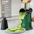Rotary Cheese Grater Manual Hand Crank 5 Blade Shredder, Green & Black - Image 5