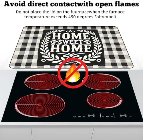 Multi-Design Stove Top Cover for Glass/Electric Stoves - 3-in-1 Heat-Resistant Protector Mat, Non-Slip Drying Rack 30" L x 21" W (Home) - Image 3