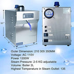 TDRRICH Jewelry Steam Cleaner Professional Adjustable Machine High Pressure Steamer 2L Stainless Steel Commercial Vapor Jewelry Silver Gold Cleaning Equipment Suitable for Jewelry Stores Studios - Image 5