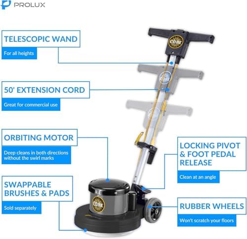 Prolux PLC13L 13" Heavy Duty Commercial Polisher Floor Buffer Machine Scrubber and 5 Pads - Image 3