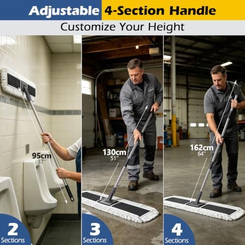 40" Commercial Dust Mop for Floor Cleaning, Heavy Duty Industrial Mop - Image 4