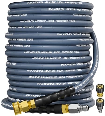 3/8" 4800PSI Pressure Washer Hose 100FT Swivel Quick Connect by TechSweeppro