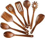 Wooden Spoons for Cooking,8PCS Natural Acacia Wood Utensil Set by WoodenKitchenUtensilsSet