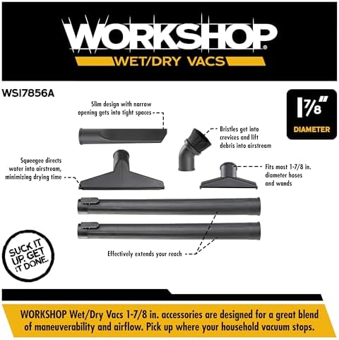 WORKSHOP Wet/Dry Vacs WS17856A 1-7/8-in. 6-Piece Shop Vacuum Attachment Kit - Image 3