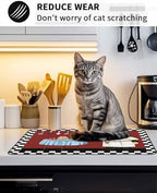 Kitchen Fat Chef Stove Top Covers for Electric Stove, Farmhouse Red Cook Induction Cooktop Cover Protector, White Black Plaid Range Mat for Glass Top Stove, Kitchen Countertop Dish Drying Mat, 24"x21" - Image 7