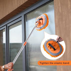Wall Cleaner Mop with 68” Long Handle,15°Labor-Saving Elbow,Multi-Surface Duster for Painted Walls,Floor,Baseboard & Windows, Includes 2 Replaceable Microfiber Chenille Pads - Image 3