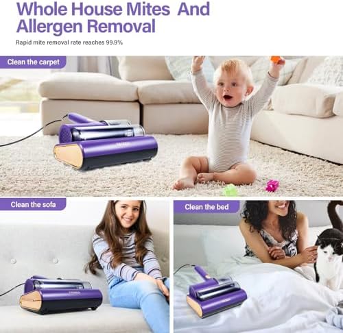 Mattress Vacuum Cleaner uv sanitizing, 16kpa Mattress Vacuum Cleaner Powerful Suction, Handheld Couch Cleaner Machine Deep Cleaner for Bed Cleaning, Sheet, Fabric Sofa Vacuuming - Image 5