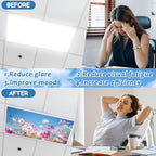 6 Pcs Fluorescent Light Covers with 60 Magnets Decorative for Classroom Ceiling Lights 4 x 2 Feet Magnetic Light Cover Filter Easy Install for Office Hospital Home Ceiling Supplies (Flower Bush) - Image 4