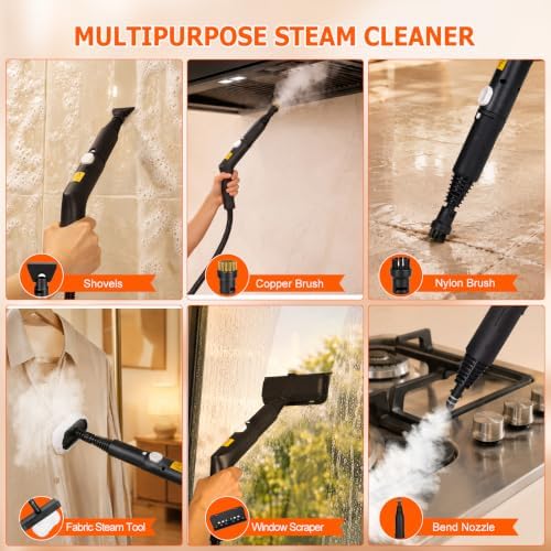 Handheld Steam Cleaner for Home, 9-Level Steam Control, Black - Image 7