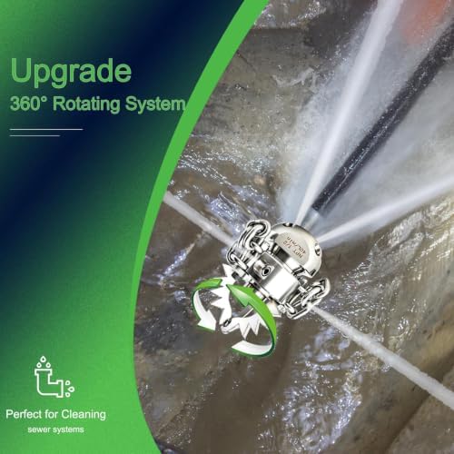 1/2 NPT Sewer Jetter Rotating Nozzle - Cutting Roots - Image 3