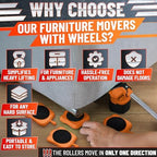 660 lb Furniture Movers with Wheels for Heavy Items (Orange) - Image 6