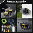 2200PSI 3.2GPM Max Commercial Electric Pressure Washer–PM Inverter 3HP Motor,Horizontal Triplex Pump,Power Washer with 65dB Quiet,with 7 Nozzles (0°/15°/25°/40°/Soap/Turbo) for Cars/Driveway - Image 5