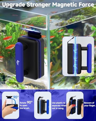 AQQA Aquarium Glass Cleaner, Double Side Algae Scraper with 2 Blades - Image 2
