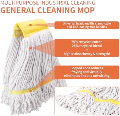 2 Pack Heavy Duty Mop Head Commercial Replacement,Industrial Heads Refill - Image 4