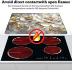 Multi-Design Stove Top Cover for Glass/Electric Stoves - 3-in-1 Heat-Resistant Protector Mat, Non-Slip Drying Rack 28"x20" (Peony, 28" L x 20" W) - Image 3