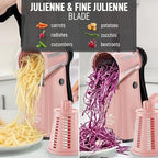 Rotary Cheese Grater Manual Hand Crank 5 Blade Shredder, Peach & Black - Image 6