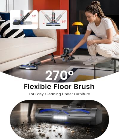 NADALY Cordless Vacuum Cleaner, 50Kpa Powerful Suction with 580W 65 Mins Runtime Stick Vacuum,Rechargeable, Lightweight, Anti-Tangle,Ideal for Hard Floor - Image 7