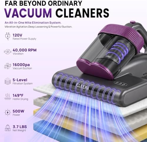 Pro Mattress Vacuum Cleaner, 16kPa Suction, 500W Corded - Image 4