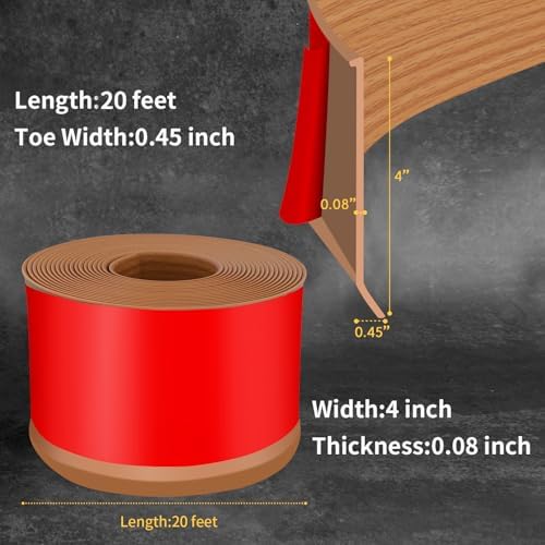 Vinyl Baseboard Molding Trim 4 Inch Peel and Stick Cove Base - Image 2