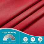Hiasan French Door Curtains Semi Sheer, Red, 24W x 72L, 1 Panel - Image 5