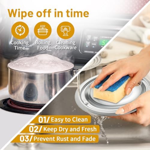 4 Pack Black Drip Pans, Compatible with Whirpool Kenmore Frigirate Stove Top Drip Bowls. Include 3 Pcs 6'' Range Replacement Drip Pans and 1 Pcs 8 '' Cooktop Drip Pans - Image 4