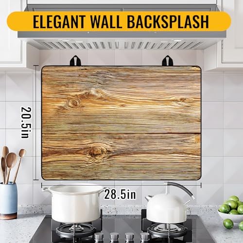 NYZE Wood Grain Color Stove Top Cover for Electric Stove 28x20 Inch Silicone Stovetop Protector, Scratch-Resistant Decorative Kitchen Counter Mat for Electric/Glass Stove Top - Image 3