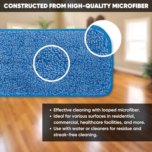 Microfiber Wholesale 36 inch Microfiber Mop Pads - Machine Washable, Reusable, Refills & Replacement Wet Mop Heads Compatible with Any Microfiber Flat Mop System (18 Pack) - Image 2