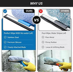 VITEVER Professional 69'' Window Squeegee Cleaner Tool with Extension Pole, 2-in-1 Squeegee for Window Cleaning Kit with Scrubber and Rotating Head, 1 Blade 2 Scrubber - Image 3