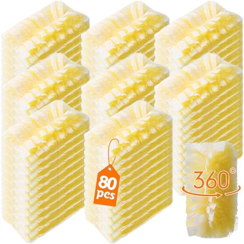 80 Count 360° Heavy Duty Duster Refills Compatible with Swiffer, Larger -Extra Thick Electrostatic Disposable dusters Refill for Electronics, Furniture, Blinds, Ceiling Fans, Unscented by Senowi
