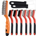 Wire Brush Set 9PCS - Heavy Duty Steel Metal Brush for Rust Removal by Yodamiack