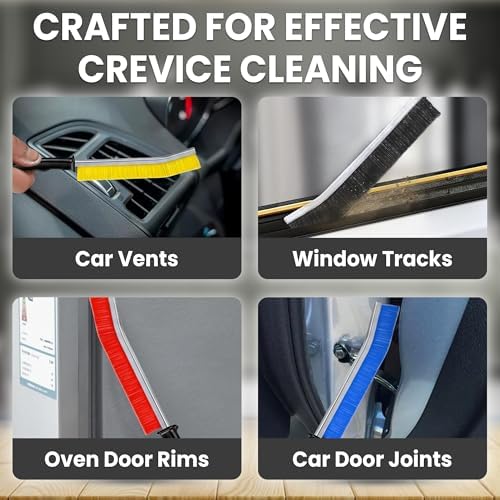 Crevice Cleaning Brush Set 6Pcs Hard Bristle Tools for Narrow Spaces - Image 7
