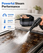 Steam Cleaner for Home, 1.6L Tank, 3 Steam Levels, 15s Fast Heat-Up - Image 2