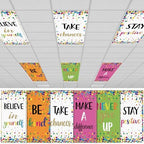 6pcs Classroom Fluorescent Magnetic Light Covers,2x4 FT Colorful Confetti by Hallswl