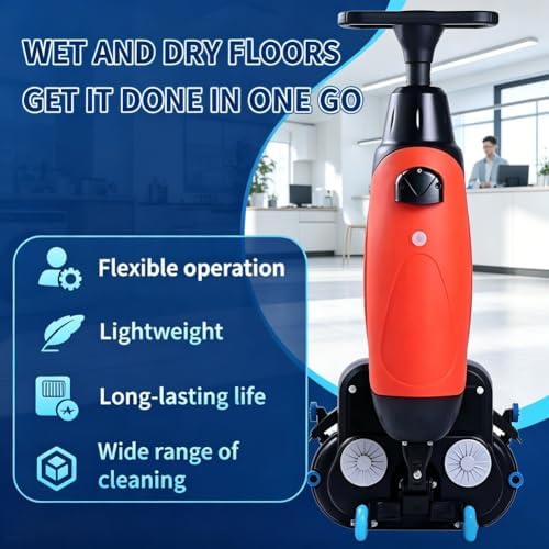 17" Commercial Floor Scrubber Machine, Battery Powered Floor Buffer With 350 RPM Motor, 2.3 Gallon Tank And 2 Brush Heads, Covers 13000 Sqft Per Hour For Industrial Cleaning - Image 3