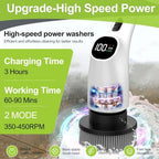 WKY-Electric Spin Scrubber - 10-in-1 Cordless Shower Scrubber & Cleaning Brush with Extendable Handle, 44 in-lbs Ultra High Torque, 2 Speeds, IPX7, LED Display, Smart AI Chip, for Bathroom, Kitchen - Image 3