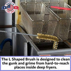 Extra Large 3-Piece Deep Fryer Cleaning Set – 31" Rod & Bristle Brush, Stainless Steel Crumb Scooper, Heat-Resistant to 750°F, Rust-Resistant, Durable, Perfect for Food Service, by FryOilSaver Co - Image 5