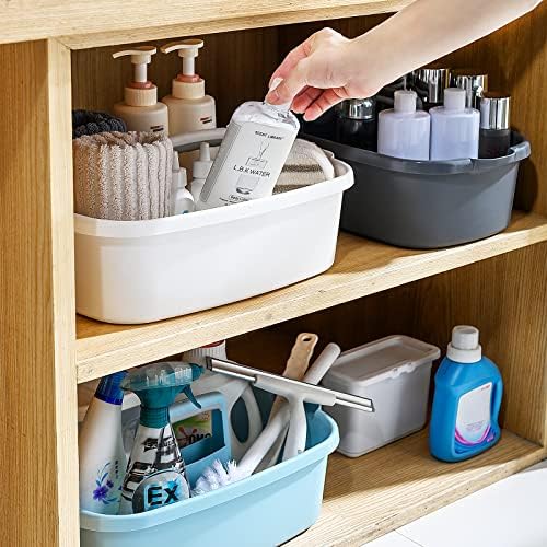 Goderewild Multi-Purpose Cleaning Caddy with Handle, Shower Caddy Organizer/Storage Basket/Totes Portable for Bathroom Supplies, Cleaning Products, Under Sink Tool (Translucent Gray, 1 Pack) - Image 5