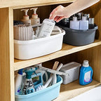 Goderewild Multi-Purpose Cleaning Caddy with Handle, Shower Caddy Organizer/Storage Basket/Totes Portable for Bathroom Supplies, Cleaning Products, Under Sink Tool (Translucent Gray, 1 Pack) - Image 5