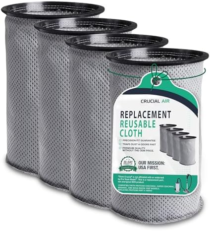 4 Replacement Reusable Cloth 10QT Vacuum Bags – Compatible with ProTeam Part # 100565 - Fits ProTeam Coachvac, Super CoachVac, MegaVac & Mega Raven 10QT – (4 Pack) by Think Crucial - Image 2