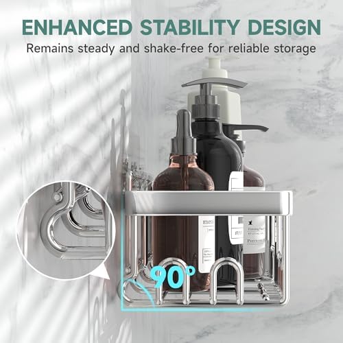 Veken Shower Caddy 6-Pack, Family Choice Award Winner, Large Wall Mounted Shower Rack, Bathroom Shelves Over Toilet, Organizer Storage Accessories with Soap Dish&Toothbrush Holder - Image 2