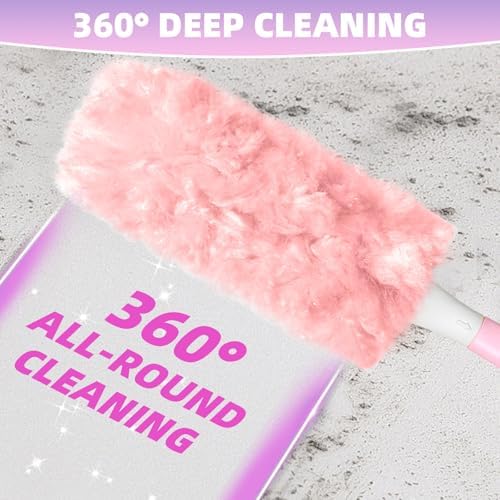 30 Count Duster Refills Compatible with Swiffer Handle, 360° Multi-Surface Duster Refills with 1 Handle, Dusters with 5X Microfibers for Cleaning Home, Furniture, Electronics, Office, Blinds - Image 2