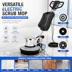 17" Commercial Floor Scrubber Tool, 1100W Heavy Duty Floor Buffer Polisher - Image 4
