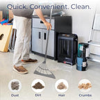 EyeVac Pro & Squeegee Broom Bundle - Touchless Vacuum Automatic Dustpan - Squeegee Multisurface Sweeping - Great for Salon Pet Hair Dirt, Corded Canister Vacuum, Bagless, 1400 Watt (Black w/Broom) - Image 3