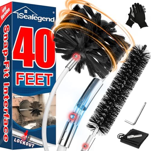 Sealegend 40Ft Dryer Vent Cleaner Kit Flexible Lint Remover by Sealegend