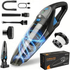 Handheld Vacuum Cordless, 25000Pa Powerful Suction Car Vacuum Portable Cordless with 8000mAh Battery & LED Light, Hand Held Vacuum Rechargeable with HEPA Filters, Home, Car Seats, Pet Hair Blue by Unknown