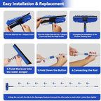Window Squeegee Tool with Extension Pole: 20+ Feet Microfiber Scrubber Window Cleaning Kit for Rv Truck Bus Car Windshield - 3 to 14 Ft Spliceable Extendable Long Duster for High Outside Solar Panel - Image 4