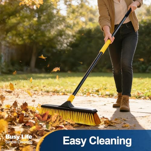 Yocada 18 Inch Push Broom Heavy-Duty Outdoor Commercial Broom Brush - Image 4