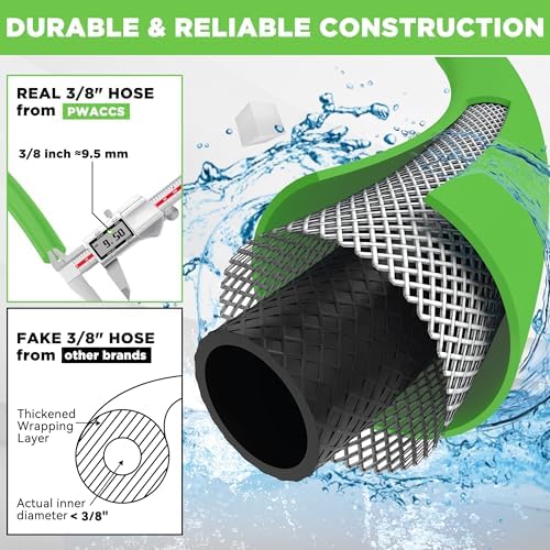 PWACCS Pressure Washer Hose 50 FT, 3/8" Kink Resistant Steel Braided Hoses - Image 5
